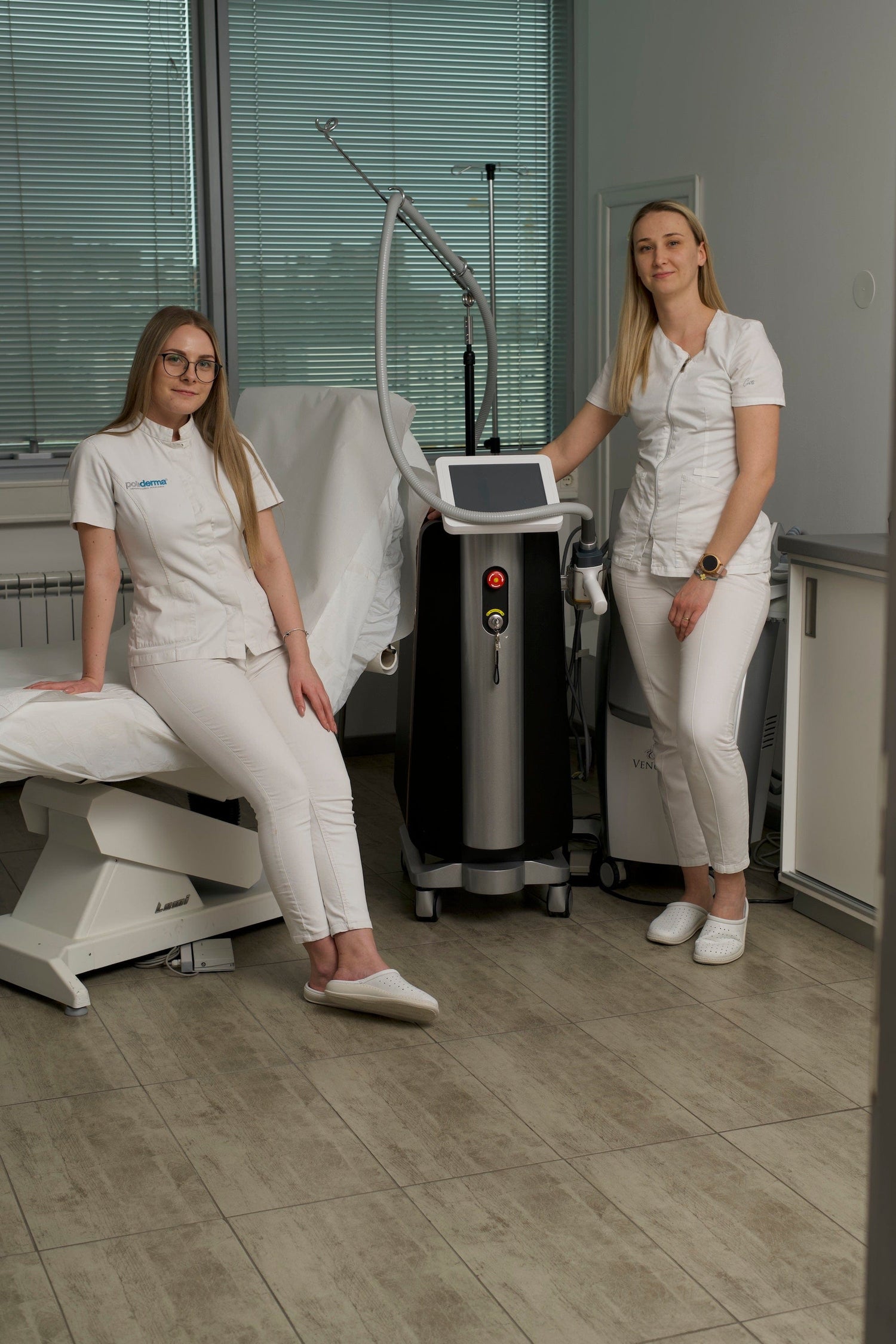 Medical professionals at Poliklinika Poliderma wearing DrLuigi medical footwear