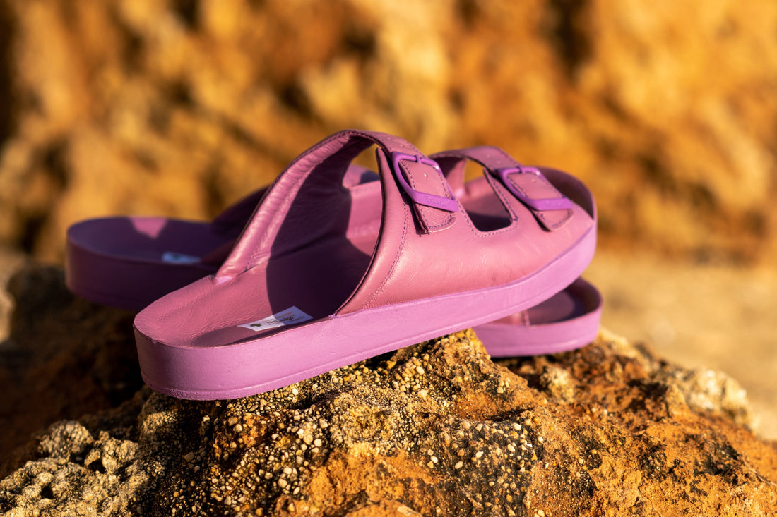 DrLuigi orthopedic 2-strap leather slide sandals with structured sole for metatarsalgia relief in summer