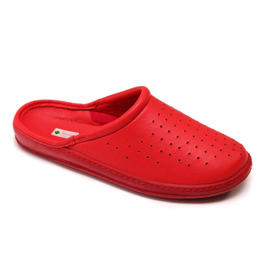 DrLuigi® Orthopädische Clogs für Damen - Bequeme medizinische Schuhe aus rotem Leder