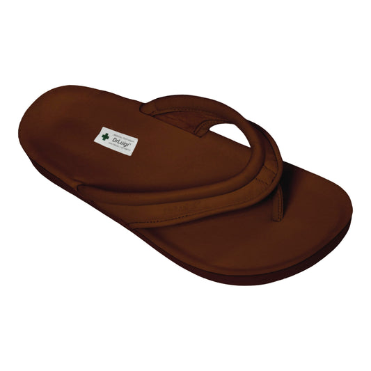DrLuigi® Orthopädische Flip-Flops für Damen – Bequemes medizinisches Schuhwerk aus braunem Leder