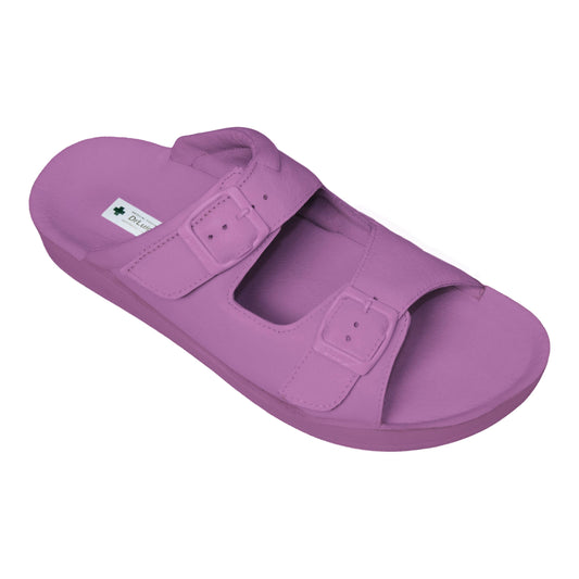 DrLuigi® Orthopädische 2-Riemen-Leder-Sandalen für Damen – Bequeme medizinische Schuhe aus violettem Leder