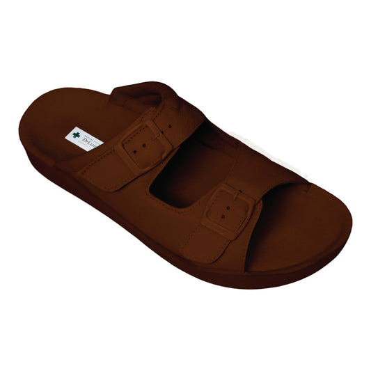 DrLuigi® Orthopädische 2-Riemen-Ledersandalen für Damen - Bequeme medizinische Schuhe Braunes Leder