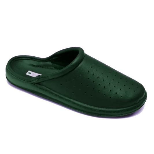 DrLuigi® Orthopädische Clogs für Herren - Bequeme medizinische Schuhe Grünes Leder