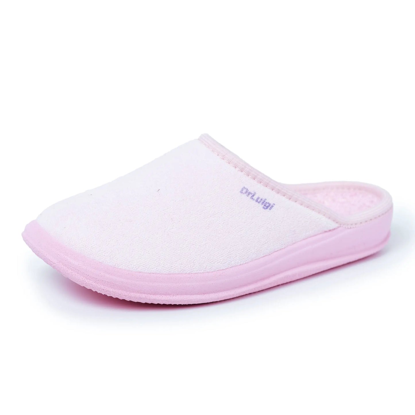 DrLuigi® pink medical footwear side profile, structured heel cup