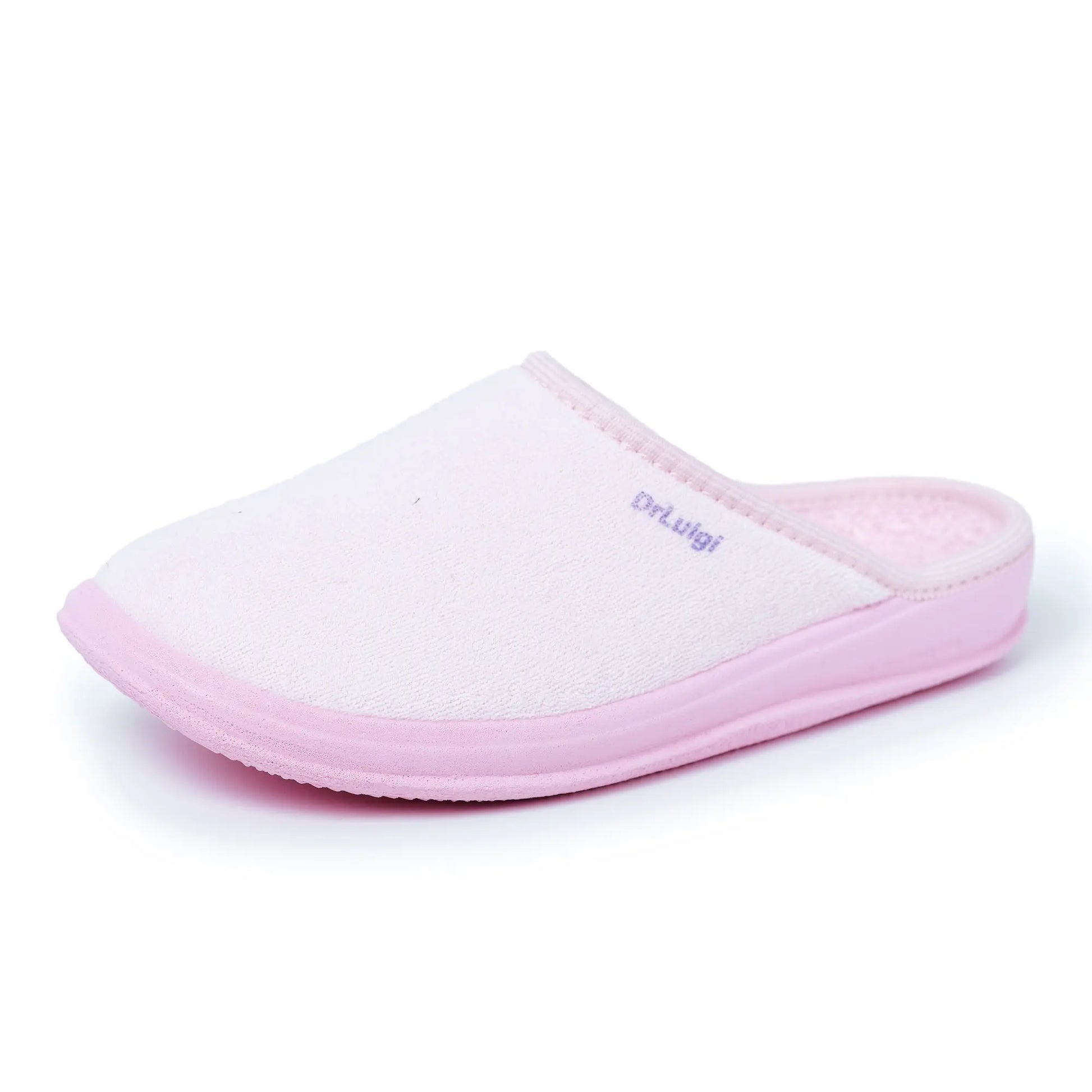DrLuigi® pink medical footwear side profile, structured heel cup