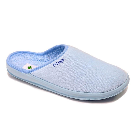 DrLuigi® baby blue cotton medical slippers, main product view