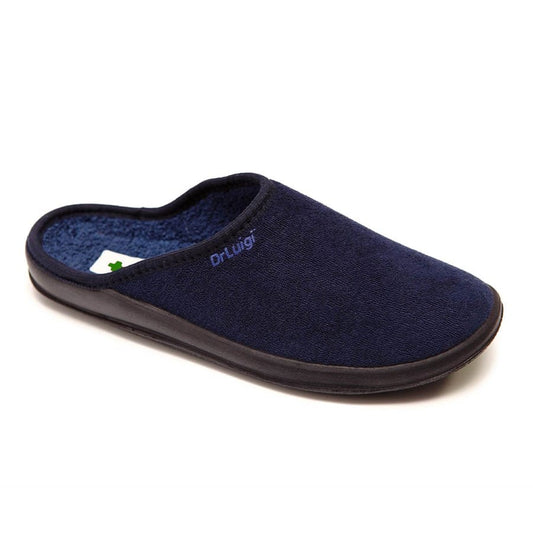 DrLuigi® navy blue cotton medical slippers, main product view