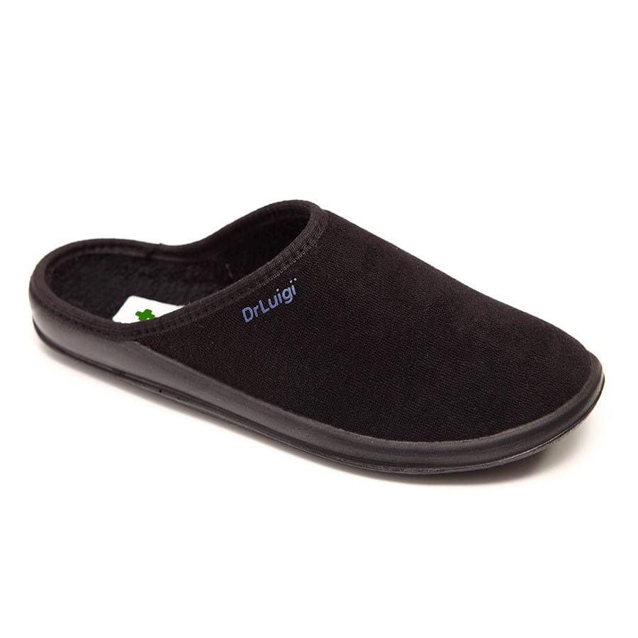DrLuigi® black cotton medical slippers for men, main product view