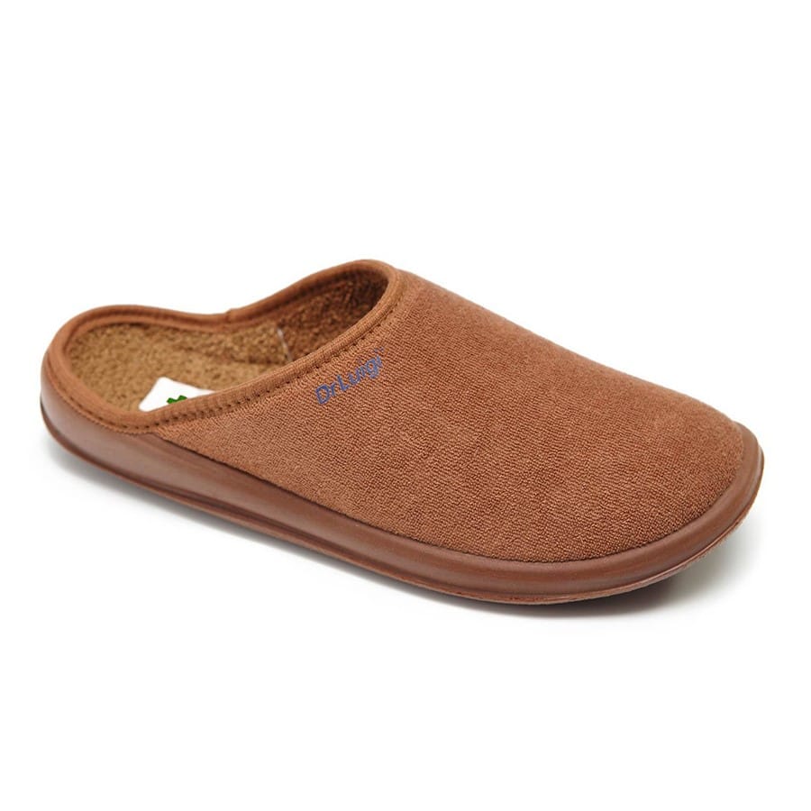 DrLuigi® brown cotton medical slippers for men, main product view