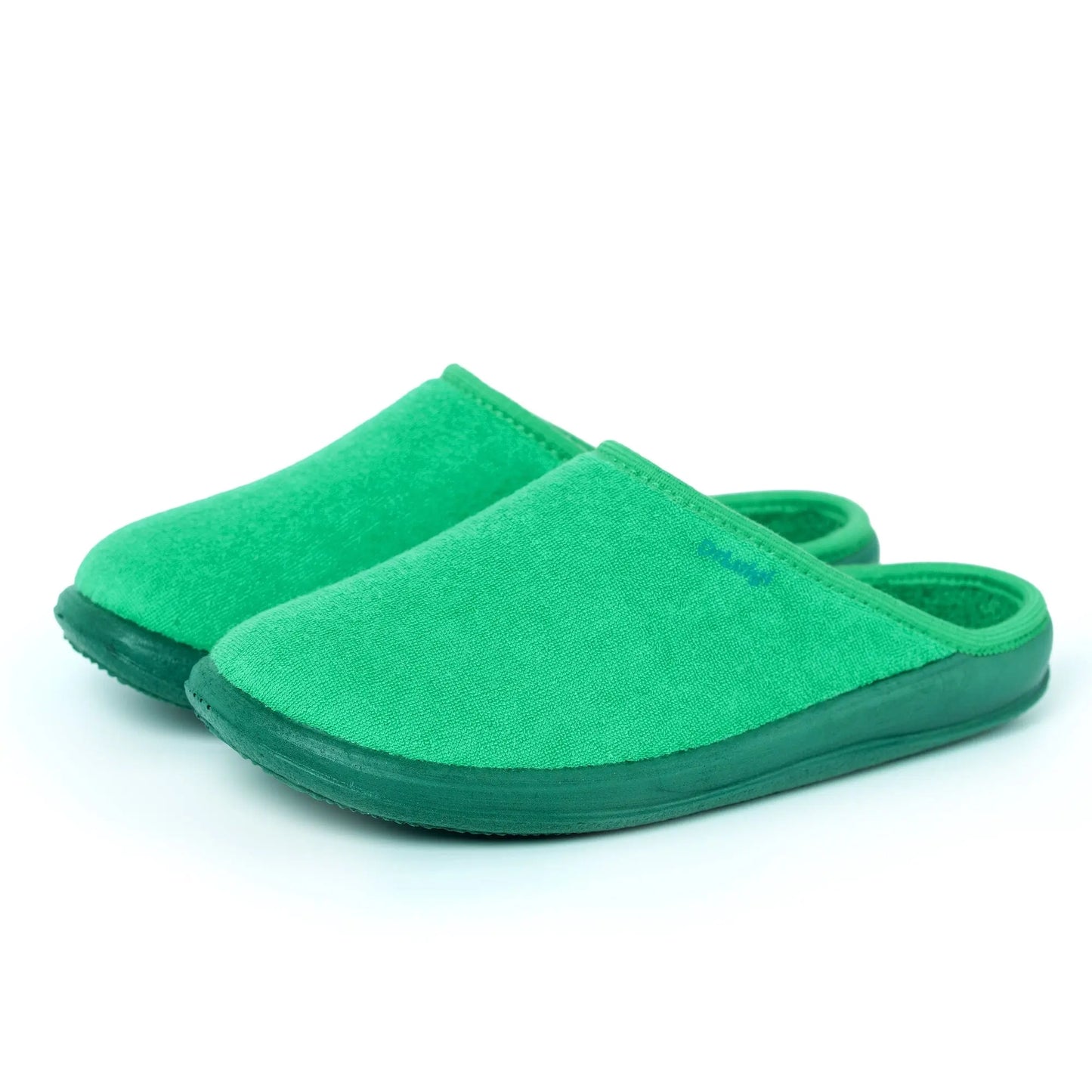 Pair of DrLuigi® green cotton medical slippers for men, made in EU
