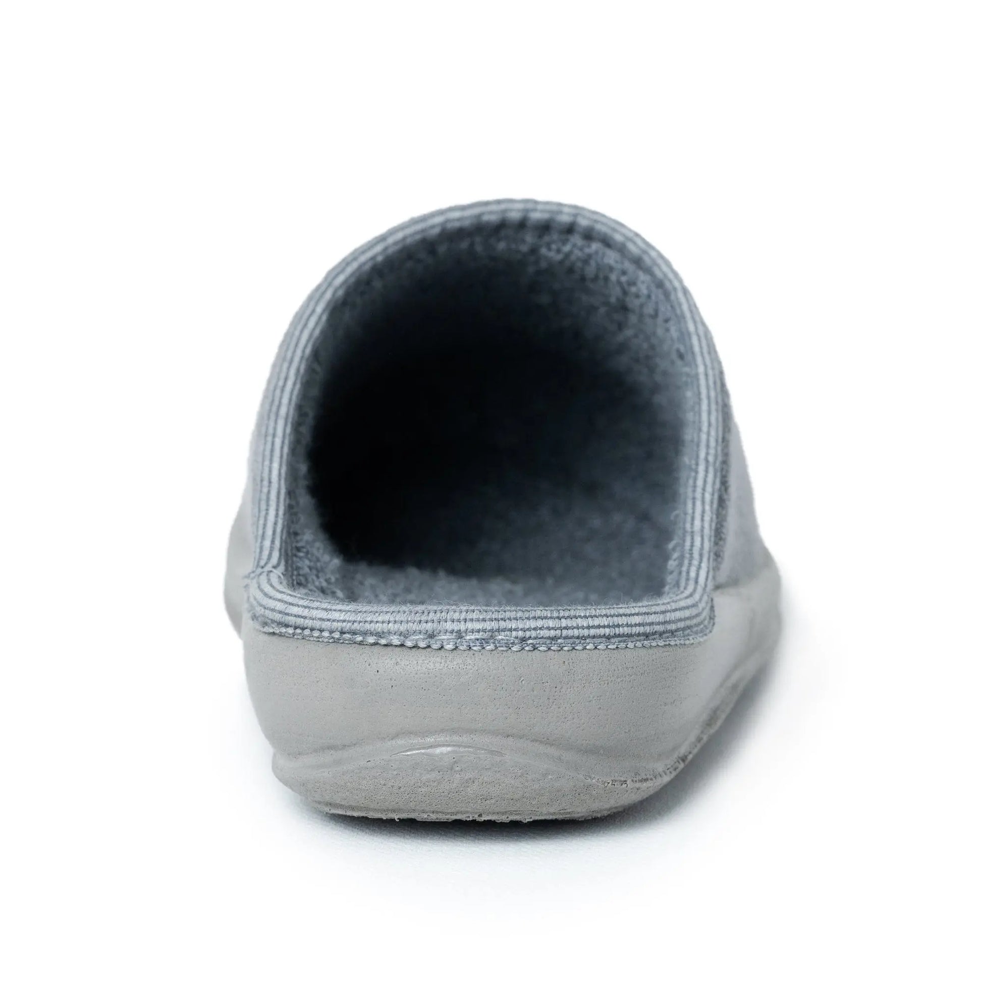 DrLuigi® grey cotton medical slippers back view, structured heel support