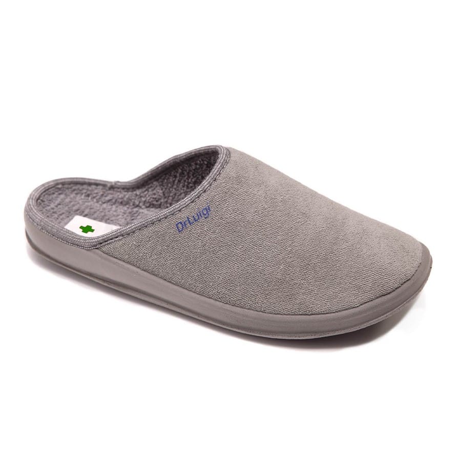 DrLuigi® grey cotton medical slippers for men, main product view