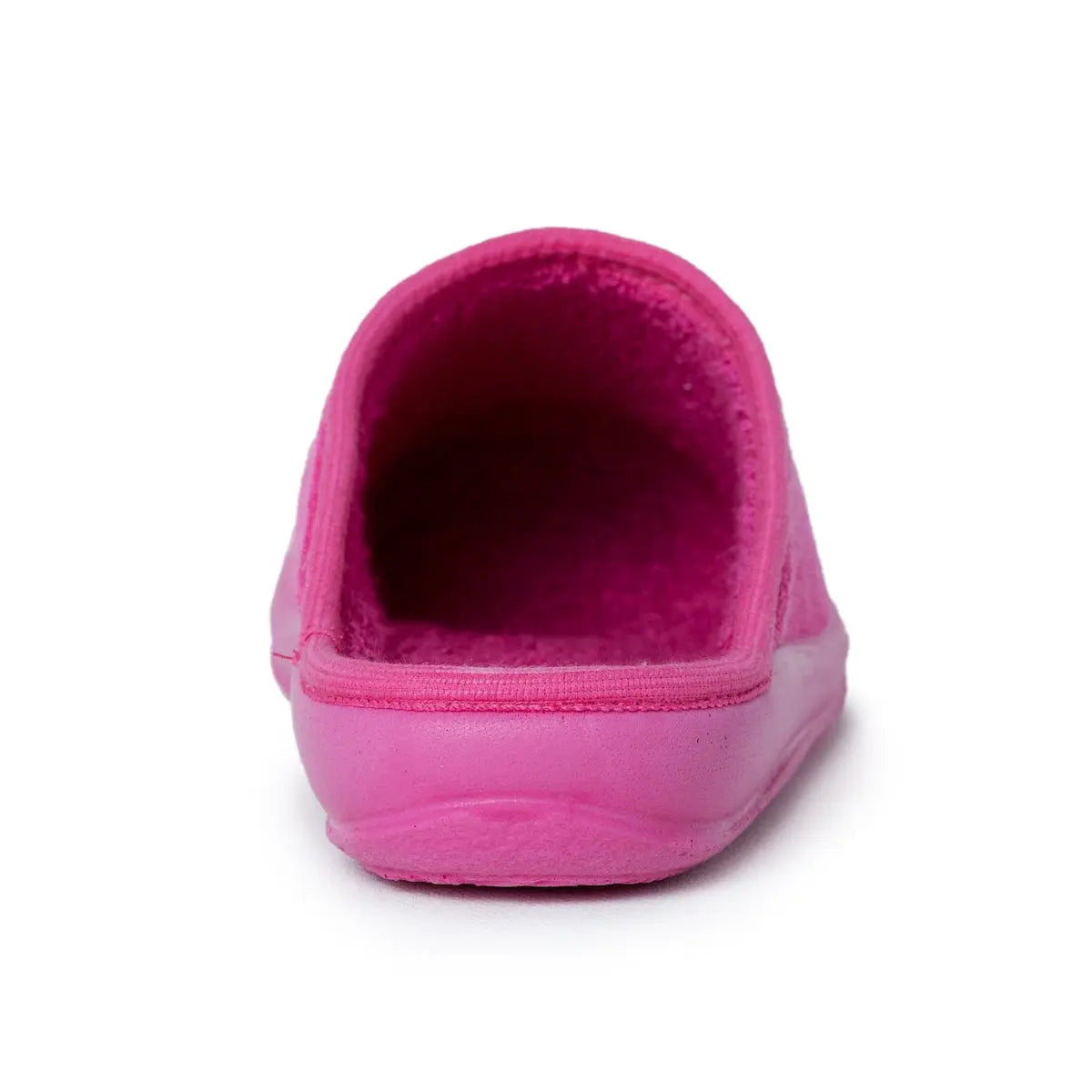 DrLuigi® fuchsia cotton medical slippers back view, structured heel support