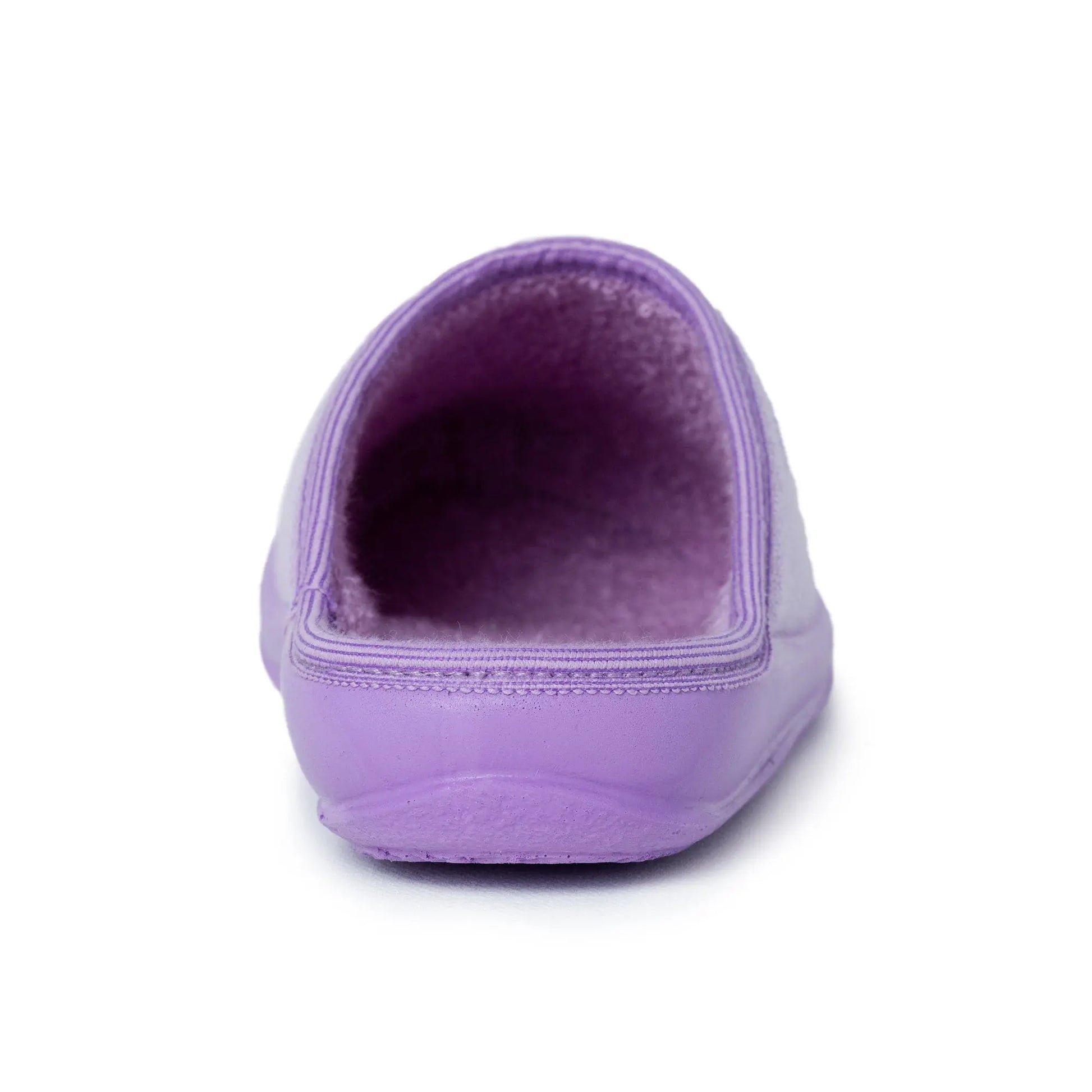 DrLuigi® violet cotton medical slippers back view, structured heel support